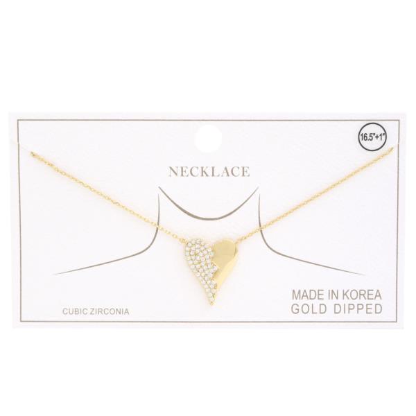 Metal Rhinestone Gold Dipped Necklace