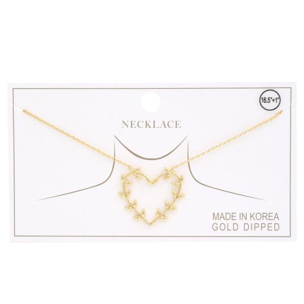 Heart Leaf Gold Dipped Necklace
