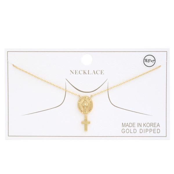 Religious Charm Gold Dipped Necklace