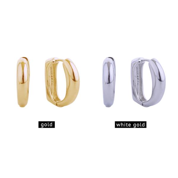 14K Gold White Gold Dipped Huggie Hoop Earrings