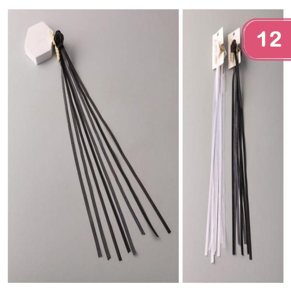 Ribbon Tail Rose Pearl Claw Clips (12 Units)