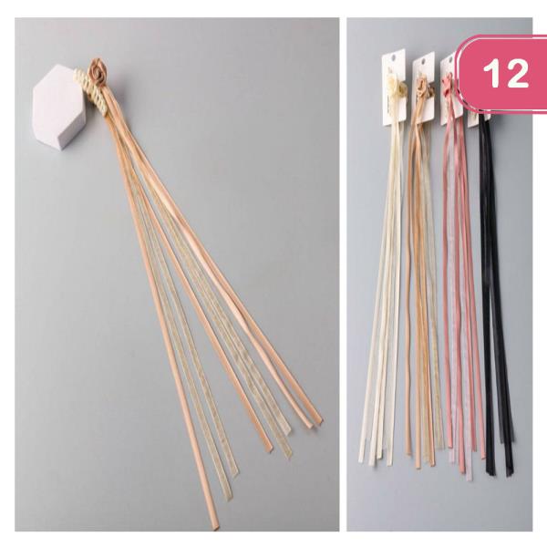 Long Sheer Ribbon Rose Claw Clip (12 Units)