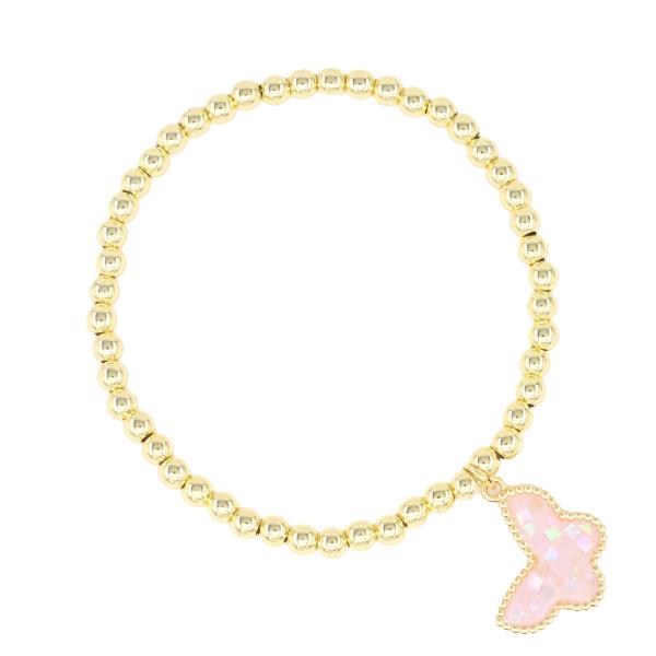 Butterfly Stainless Steel Ball Stretch Bracelet