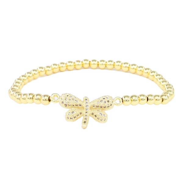 Butterfly Stainless Steel Metal Stretch Bracelet