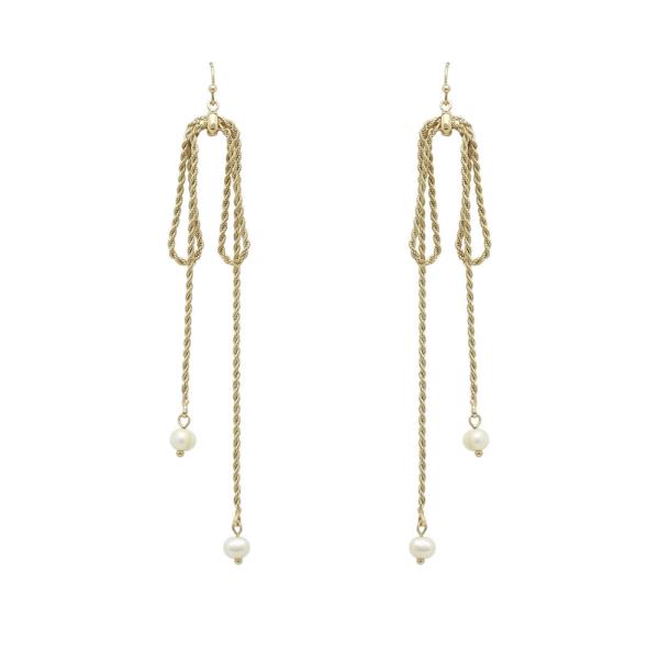 Chain Drop Pearl Earrings