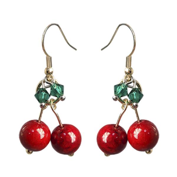 Cherry Bead Dangle Earring