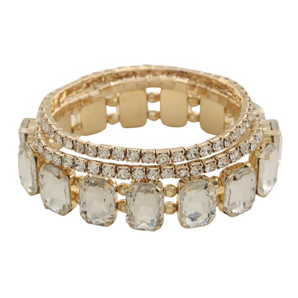 AB Rhinestone Bracelet 3 Set