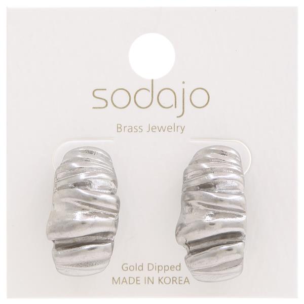 SODAJO Gold Dipped Brass Metal Post Earring