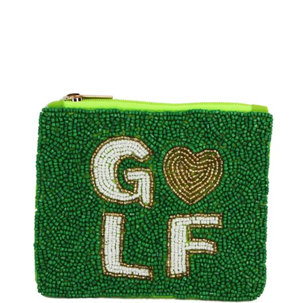 SEED BEAD GOLF COIN PURSE BAG