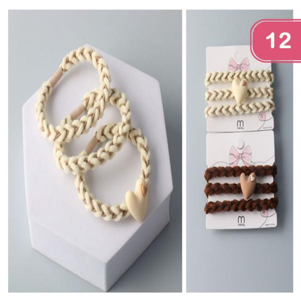 Heart Arrow Woven Hair Tie (12 Units)