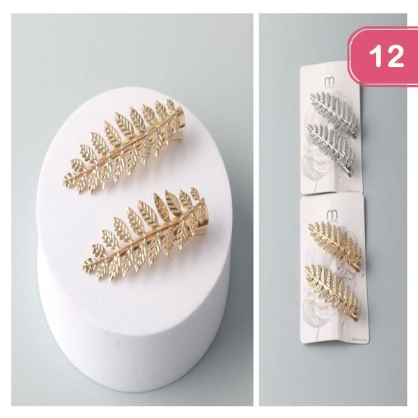 Metal Fern Hair Pins (12 Units)