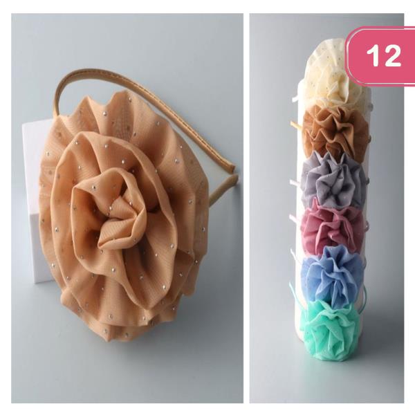 Studded Twist Rosette Headband (12 Units)