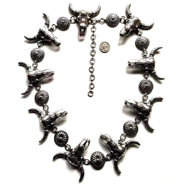 Western Style Skull Metal Chain Belt