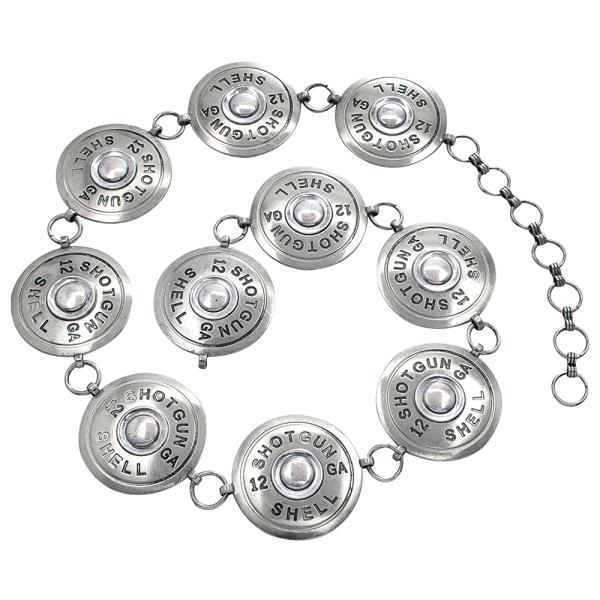 Western Style Coin Metal Chain Belt SM Size