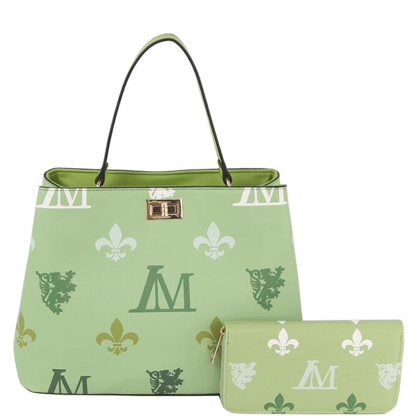 2IN1 PRINTED HANDLE SATCHEL W WALLET SET