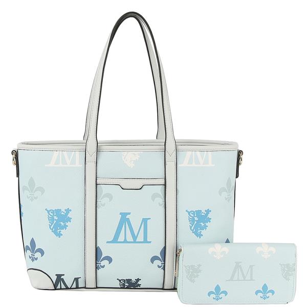 2IN1 Printed Shoulder Tote Bag W Wallet Set