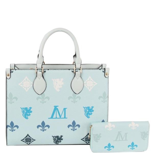 2IN1 PRINTED HANDLE SATCHEL W WALLET SET