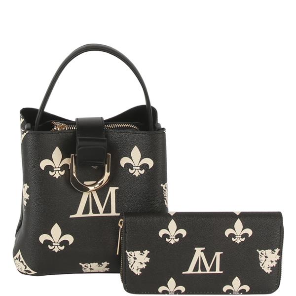 2IN1 PRINTED CHIC HANDLE SATCHEL W WALLET SET