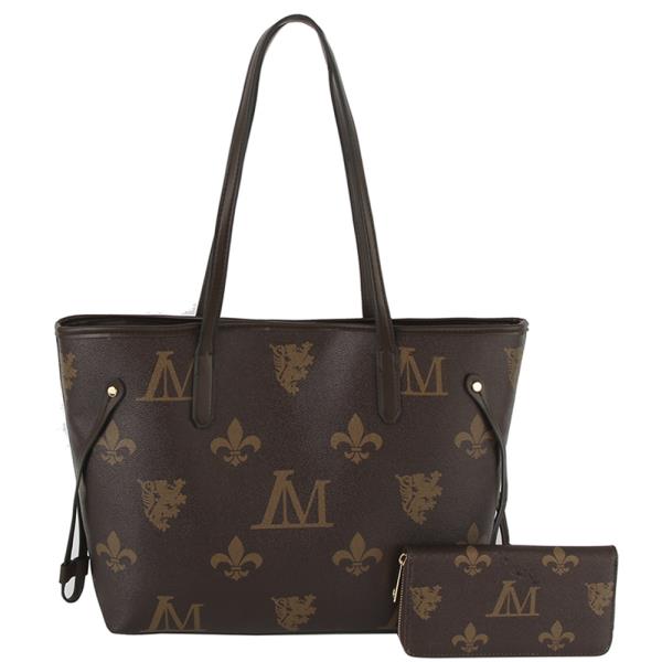2IN1 Printed Shoulder Tote Bag W Wallet Set