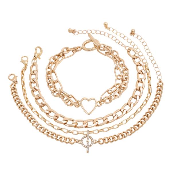 SDJ Multi Metal Chain Bracelet Set