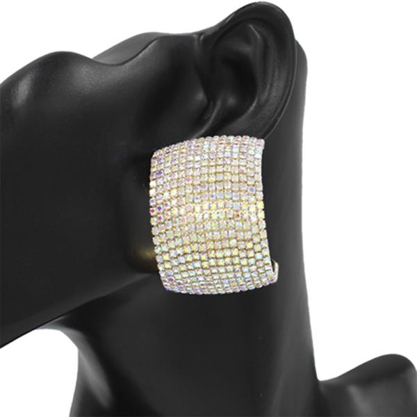 Rhinestone Rectangle Post Earring
