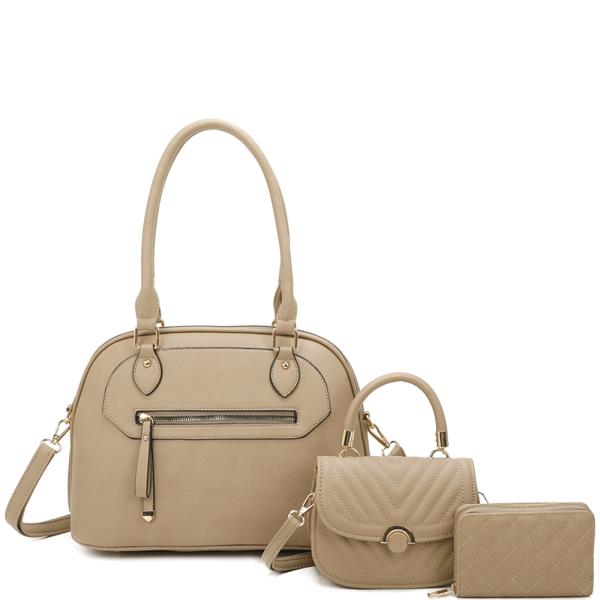 3IN1 Satchel W Handle Crossbody and Wallet Set
