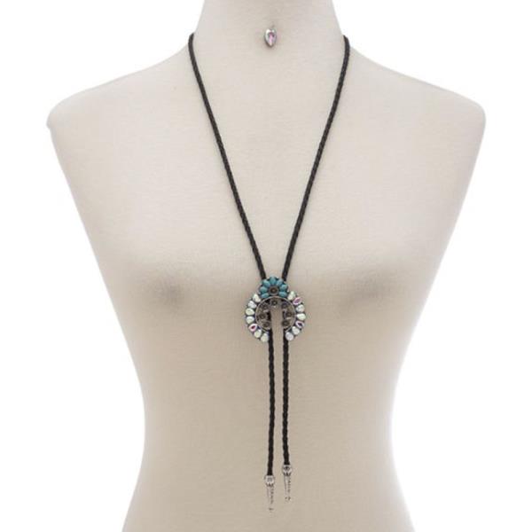 Western TQ Stone Adjustable Necklace Earring Set