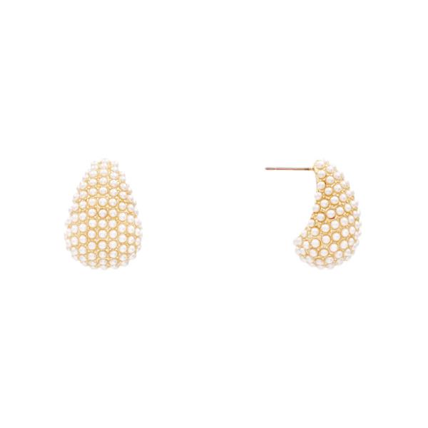 Pearl Teardrop Post Earring