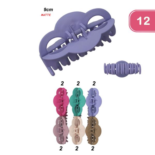 Matte Hair Claw Clips (12 Units)