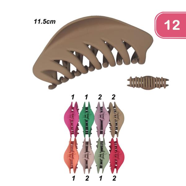 Big Matte Hair Clips (12 Units)
