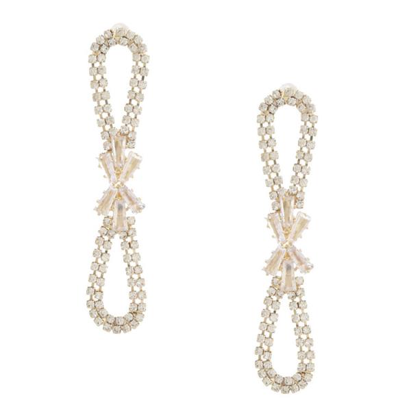 SODAJO Bow Loop Rhinestone Gold Dipped Earring