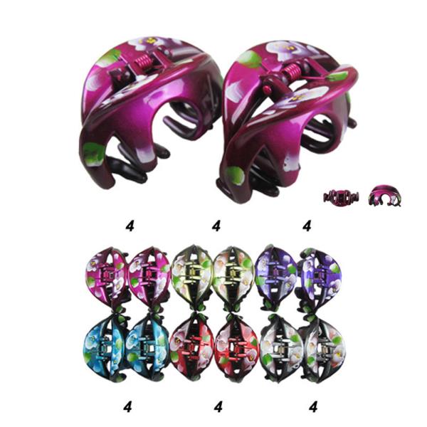 Flower Print Hair Clips (24 Units)
