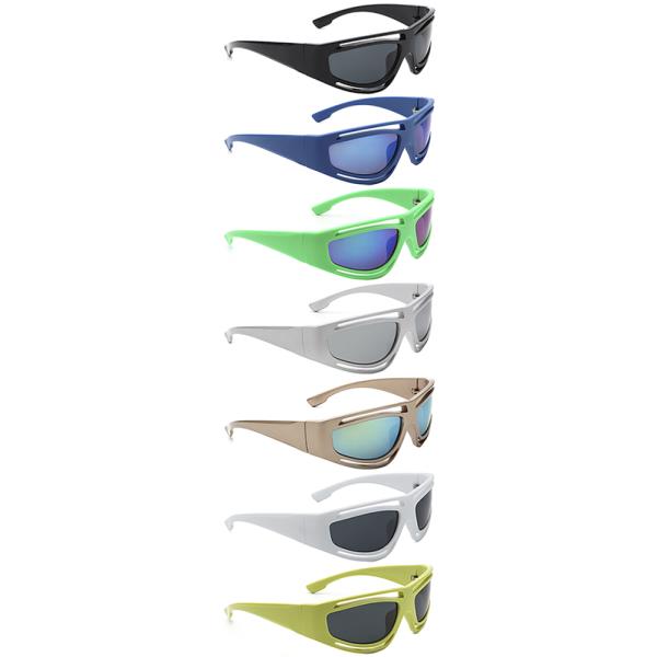 Open Cut Oval Wrap Around Sunglasses 1DZ