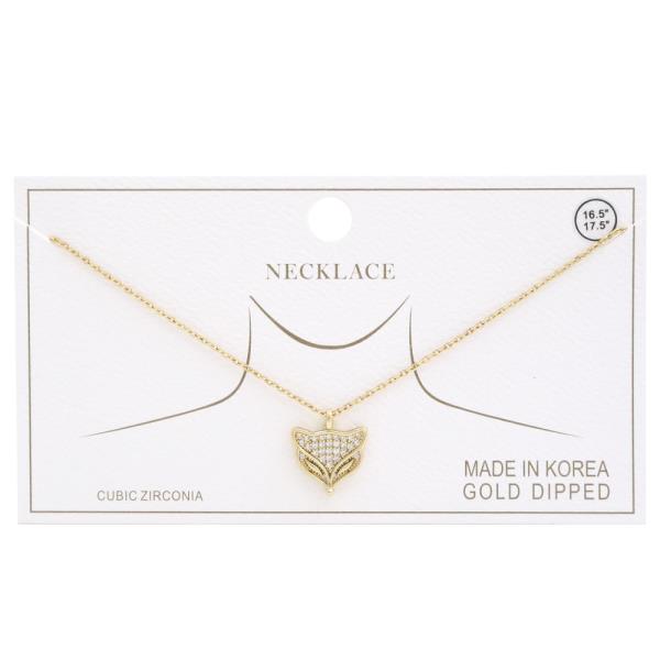 Fox Head Charm CZ Gold Dipped Earring