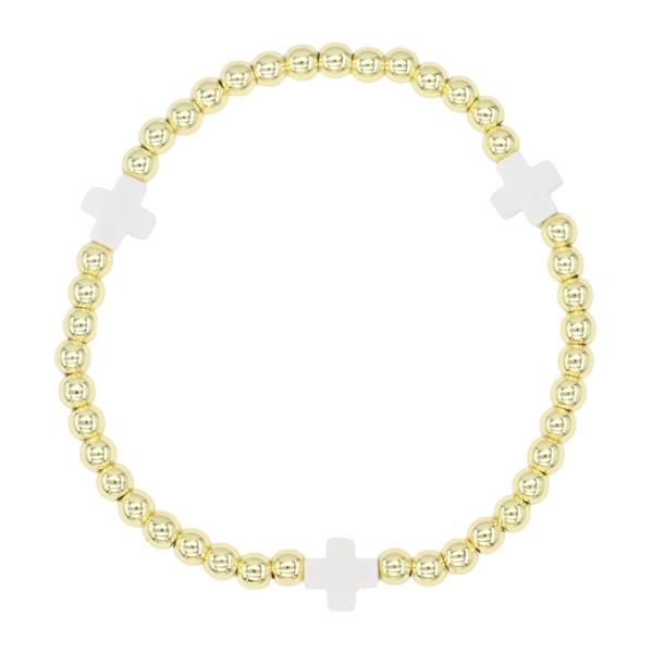 Cross Stainless Steel Stretch Bracelet