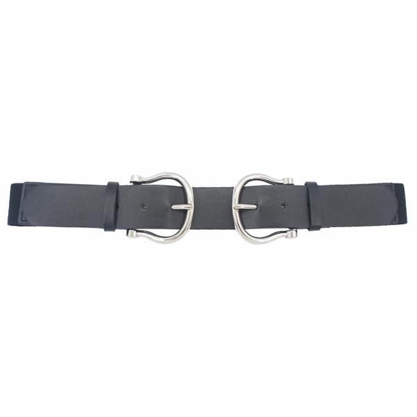 ELASTIC DOUBLE BUCKLE BELT HORSESHOE BUCKLE BELT