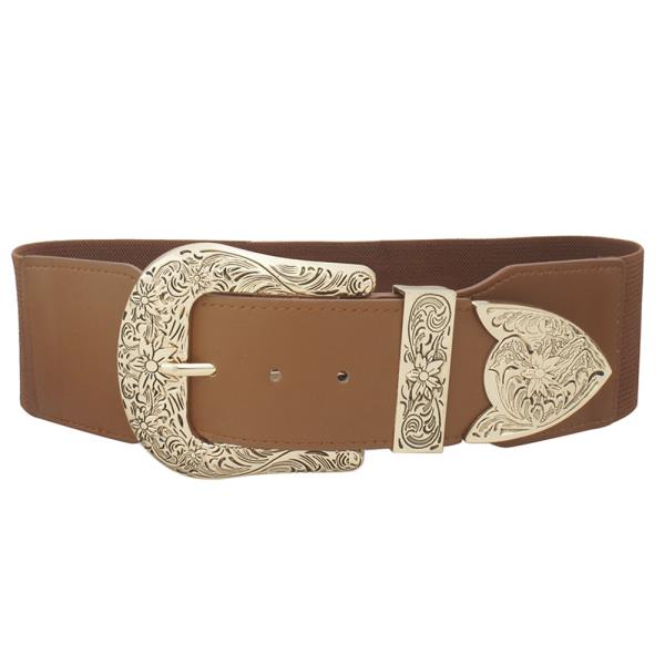 PLUS SIZE WESTERN STYLE BUCKLE ELASTIC BELT