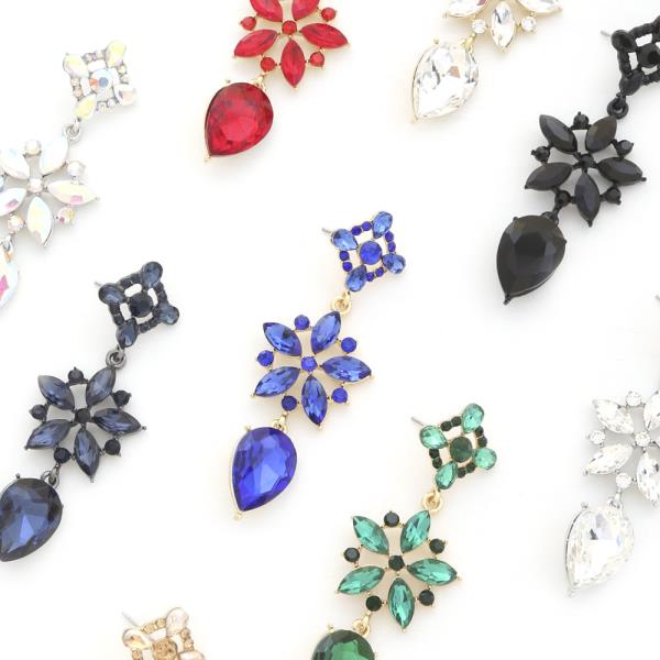 Flower Rhinestone Dangle Earring