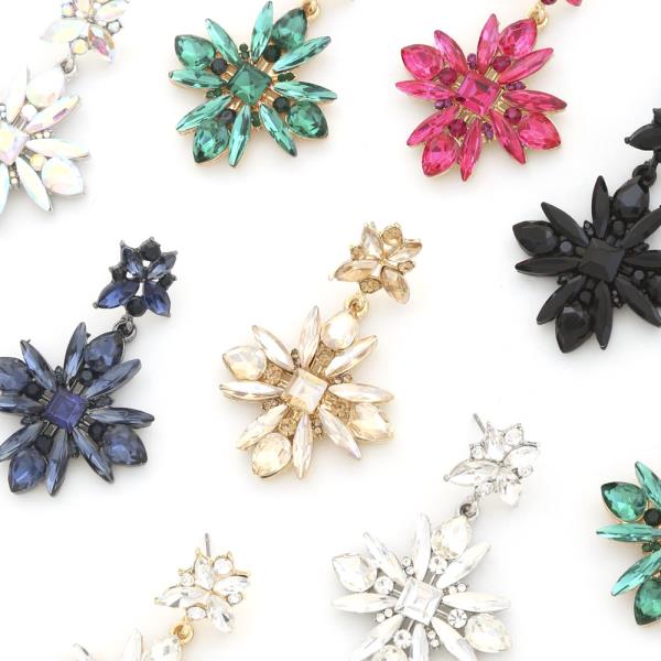 Flower Rhinestone Dangle Earring
