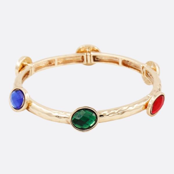 Oval Rhinestone Metal Bracelet