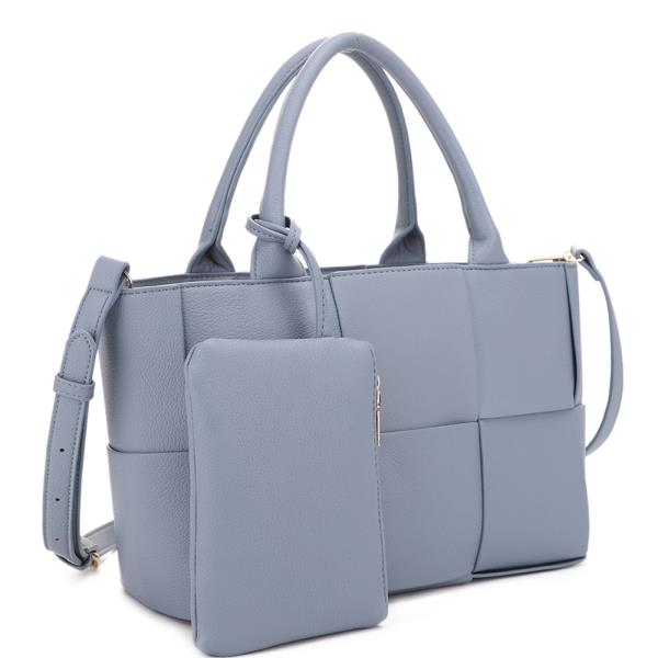 2IN1 Squared Woven Satchel W Pouch Set