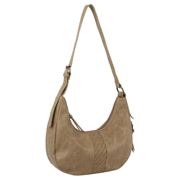 Modern Woven Stripe Shoulder Bag