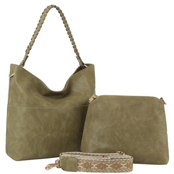 2IN1 FASHION SHOULDER HOBO W MINI BAG AND GUITAR STRAP SET
