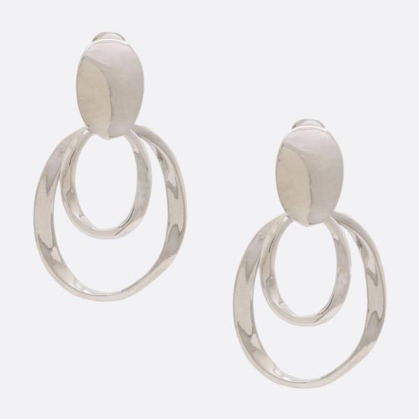 Double Circle Metal Clip Earring