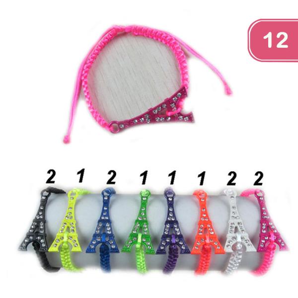 Braided Paris Charm Bracelet (12 Units)