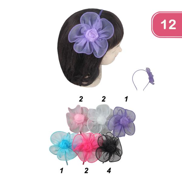Flower Headband with Rosette Design (12 Units)