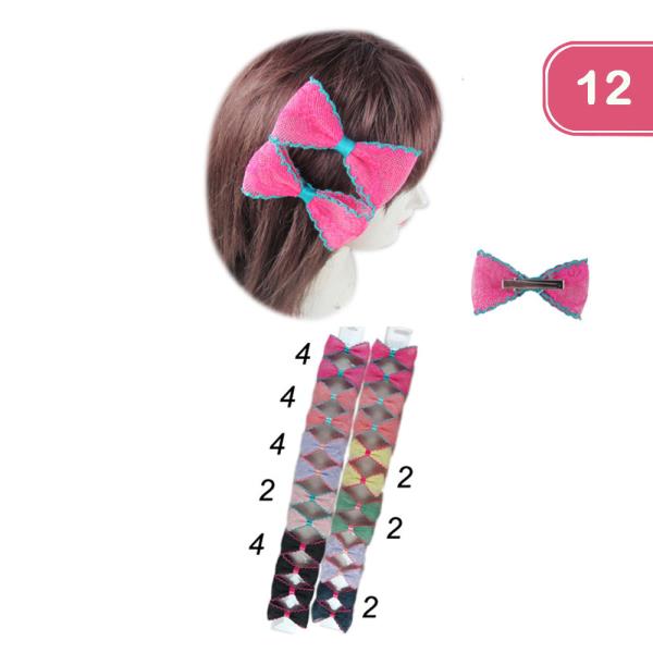 Lace Hair Bow Pins (12 Units)