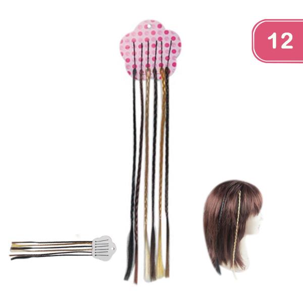 Synthetic Braided Hair Pins (12 Units)