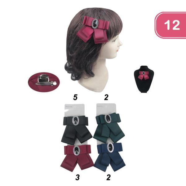 Brooch and Hair Bow Pin (12 Units)