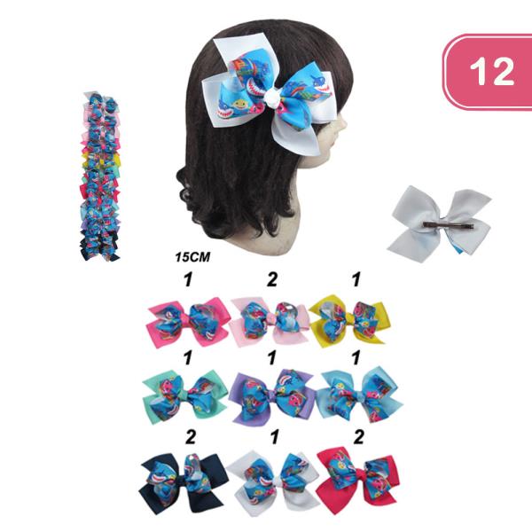 Shark Hair Bow Pin (12 Units)